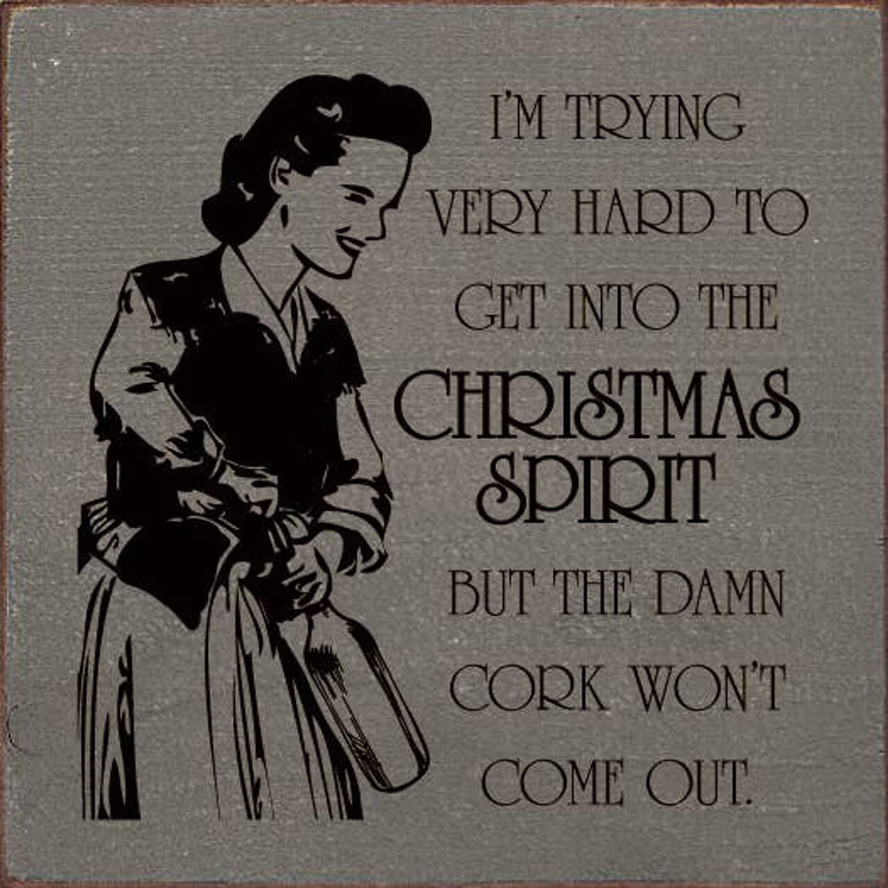 Edge Collections - 7" x 7" - Rustic Christmas Spirit Décor - 1 Piece